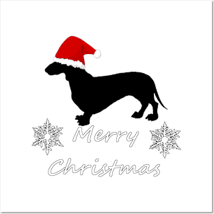 Merry Christmas Dachshund Posters and Art